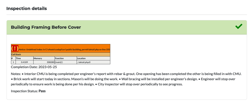 Before - inspection passed